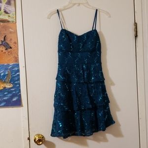 Teal sequin dress